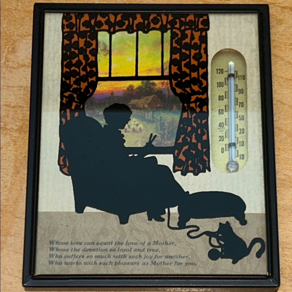 Vintage Silhouette Art with Thermometer